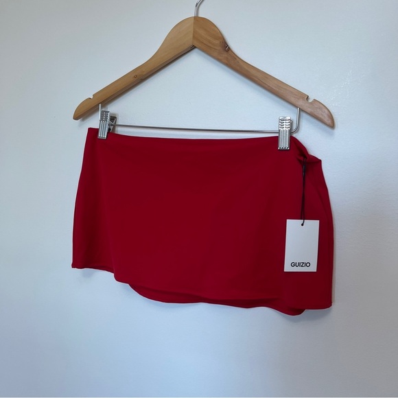Danielle Guizio Micro Mini Stretch Skirt in Red Size M NWT - Picture 4 of 9